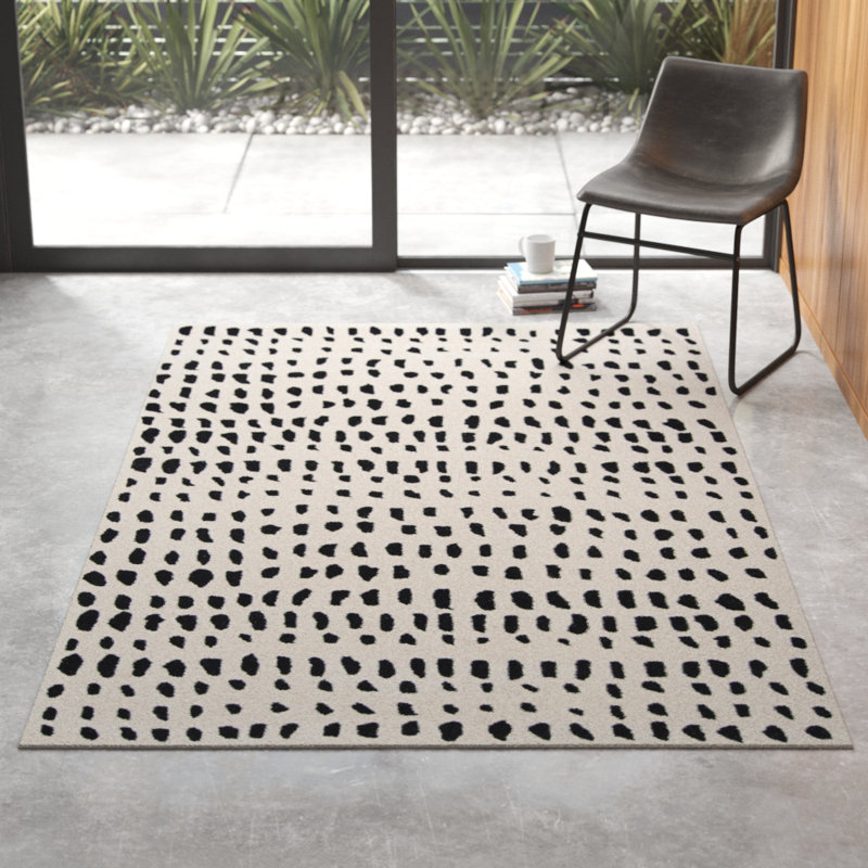 Polka Dots Handmade Tufted Wool Ivory/Black Area Rug & Reviews AllModern